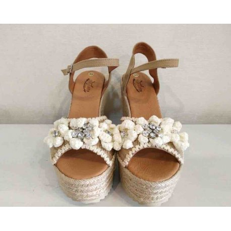 Sandalia Beige FLowers 2