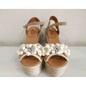 Sandalia Beige FLowers