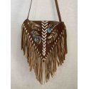 Bandolera Piel Plumas