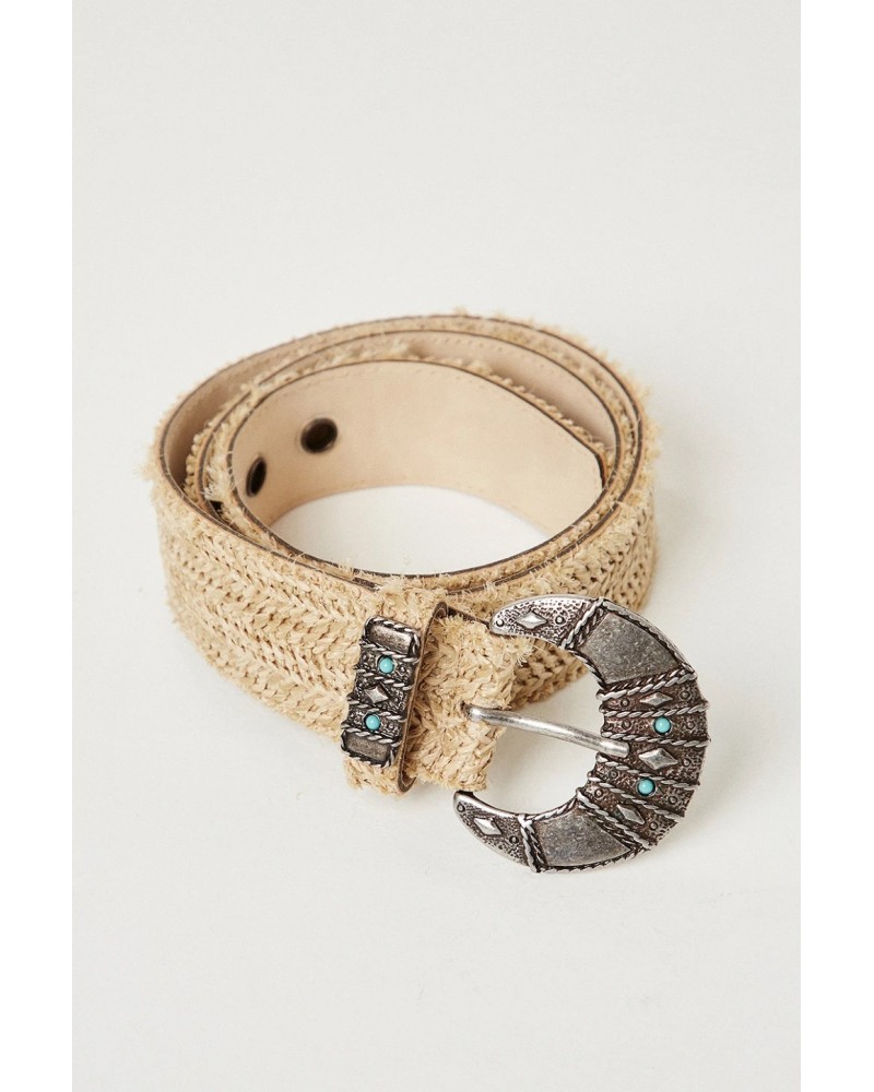 Ceinture de raffia naturelle