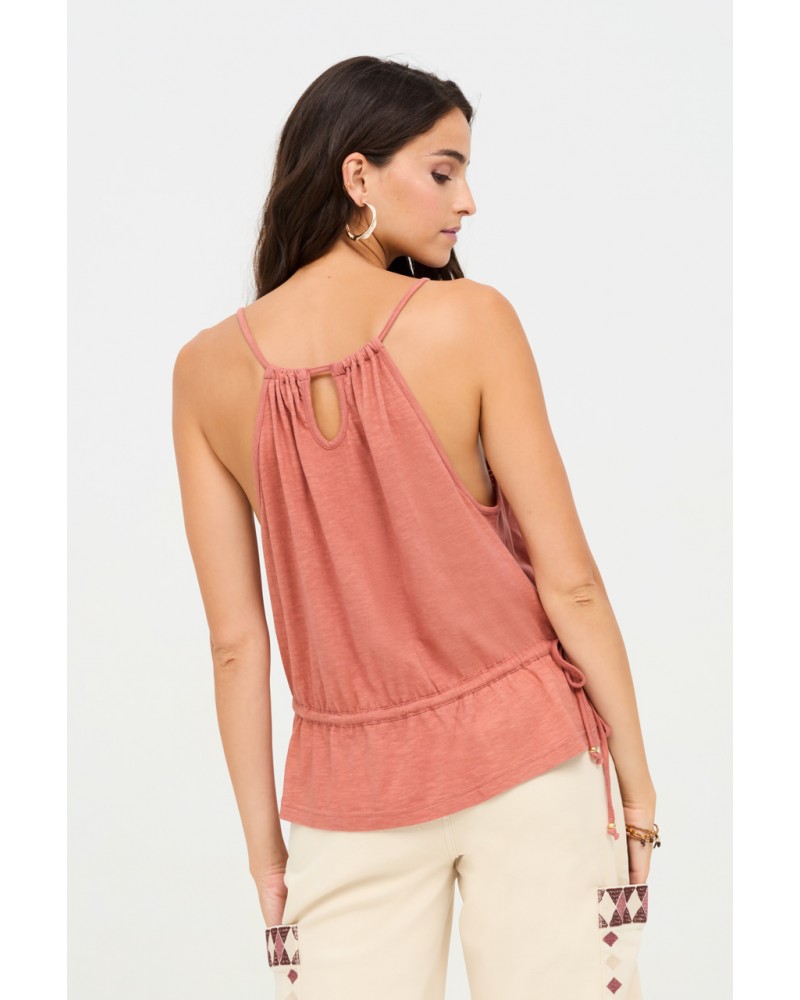 Top Halter brodé