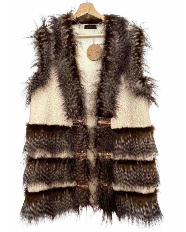 Gilet Maxi Jaspe Moka