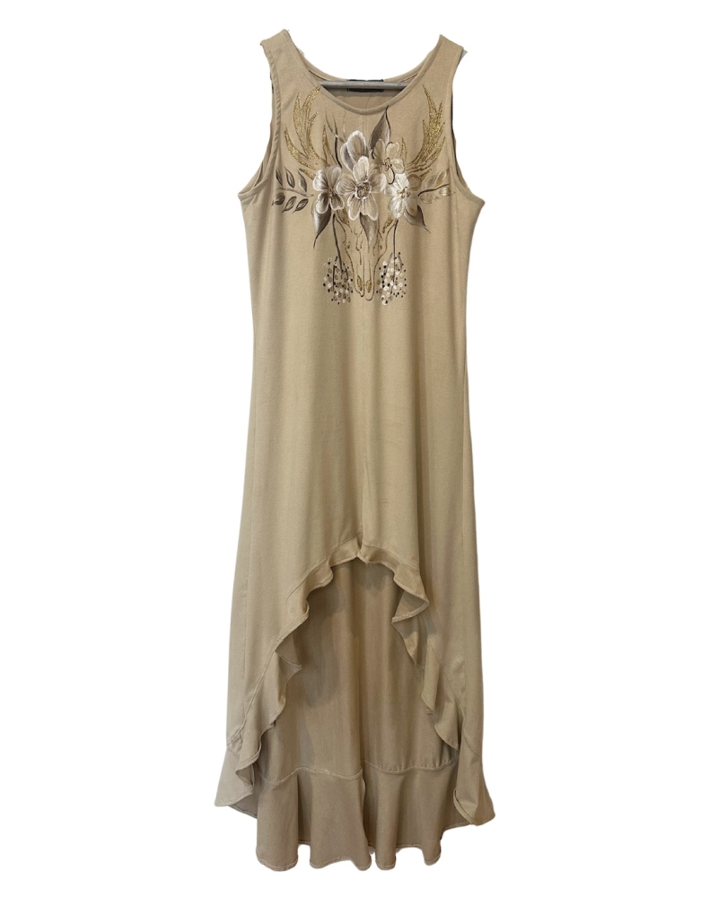 Vestido Mallorca Beige Asimétrico