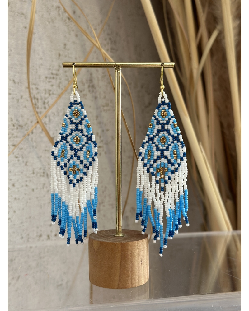 Boucles d'oreilles bleues Cancún