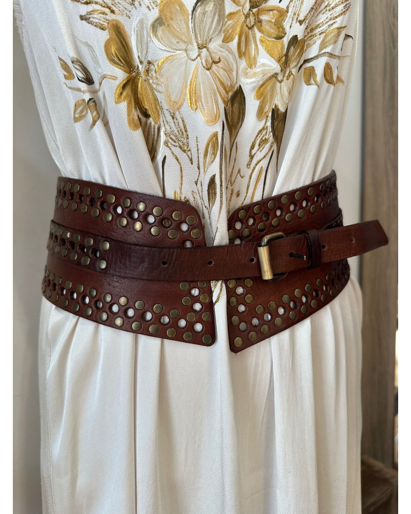 Belt Piel Tachuelas Choco