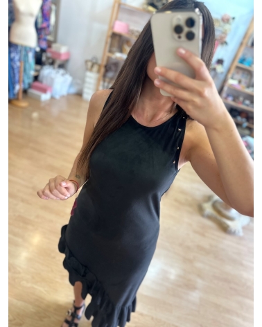 Asymétrique Robe noire Marbella
