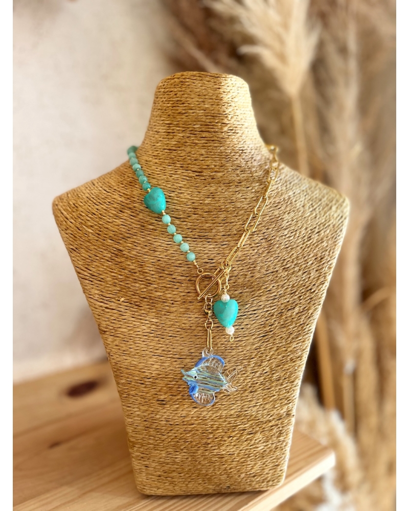 Aqua Fish Necklace