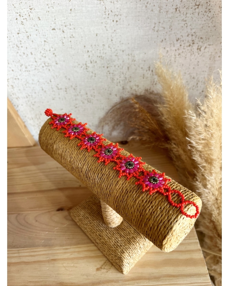 Bracelet Fleurs rouges 2