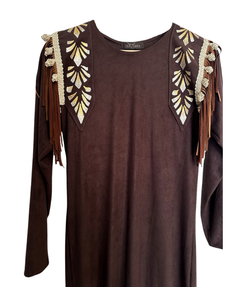 Vestido Asimétrico marrón boho 2