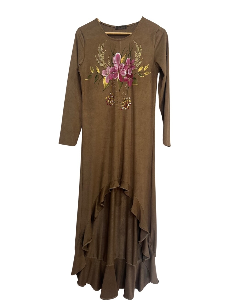 Brown asymmetric dress buffalo